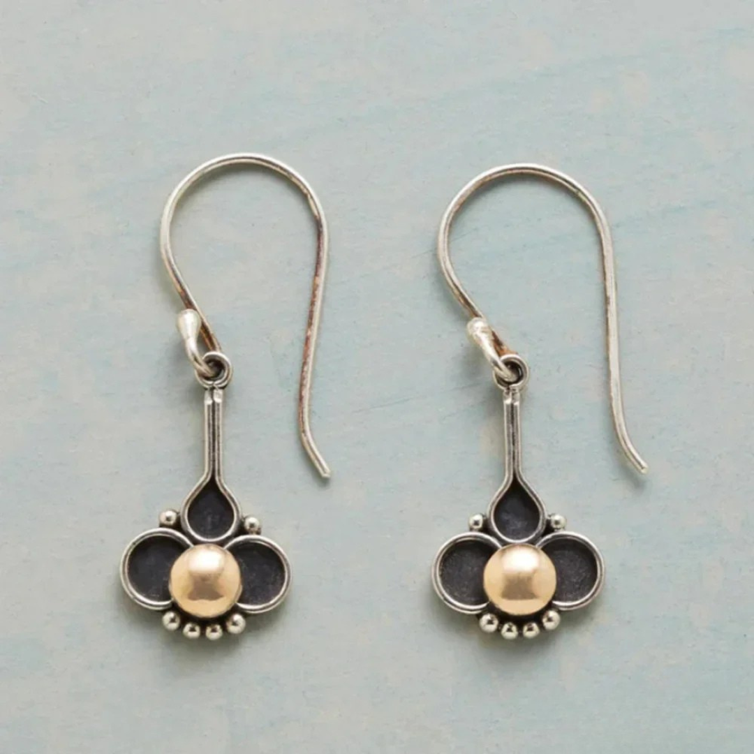 Bohemian Clover Pearl Silver Earrings