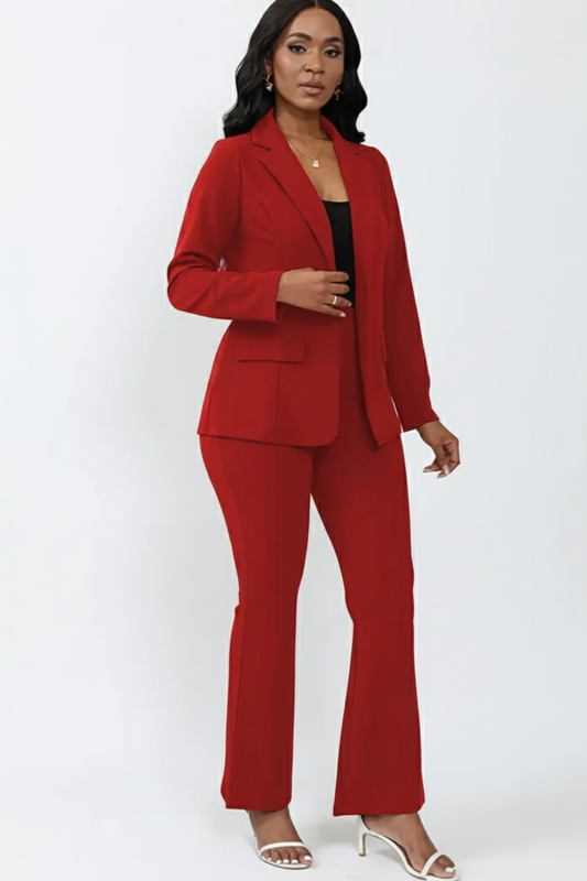 Chic Women's Blazer and Trouser Ensemble